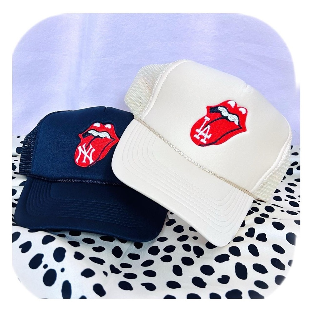 American Vintage Snapback Rolling Stone Hot Lips Embroidered Trucker Hats